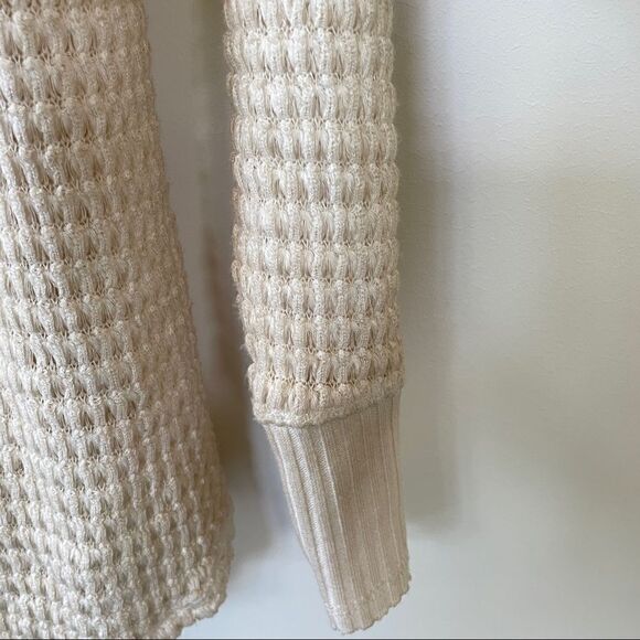 One World Cobble Knit Pullover Sweater Sand Semi-Sheer L - Picture 5 of 11